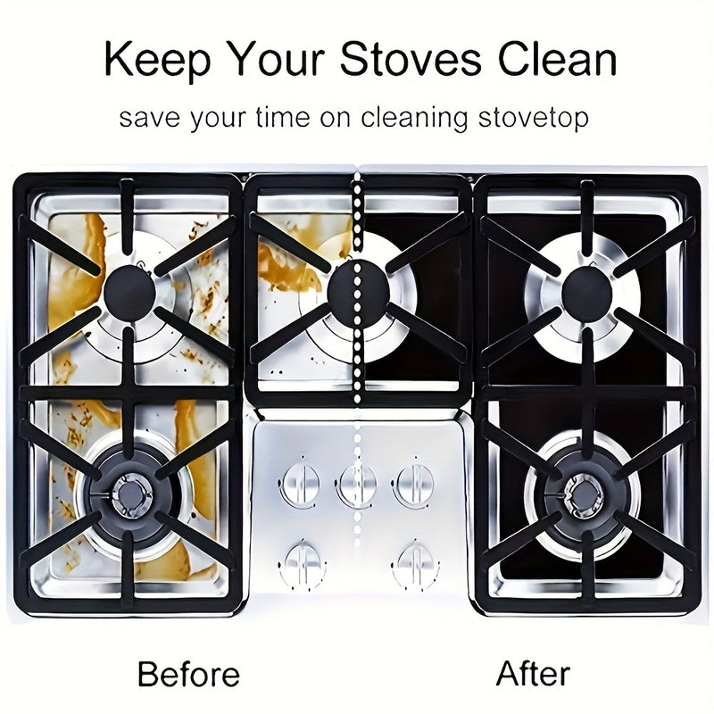 Conjunto de 4 Cubiertas para Quemadores de Cocina Reutilizables - Protectores Duraderos de Plástico para Hornillas, Protección de Superficie Fácil de Limpiar para Estufas de Gas, Accesorios Esenciales de Cocina, Cubiertas Reutilizables para Estufa | Herr