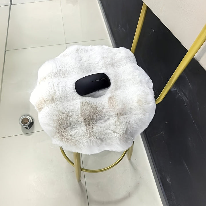 Alfombra Pequeña de Peluche Francesa, Suave y Cómoda para Invierno con Decoración Navideña Adecuada para Tapetes de Silla y Más