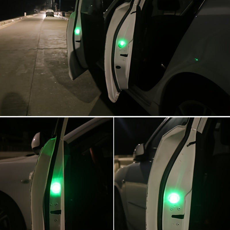 Conjunto de 4 Luces LED para Puertas - Luces Rojas Anticolisión para Coches, Plástico Duradero, Fácil Instalación, Mejora la Visibilidad y Seguridad Nocturna, Compatible con Varios Modelos de Automóviles, Barras Luminosas para Vehículos