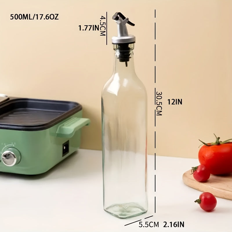 Dispensador de Aceite de Oliva de Vidrio a Prueba de Fugas con Embudo - Perfecto para Cocinar, Barbacoas y Picnics | Esencial de Cocina Libre de BPS