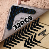 4/8/16/32pcs Pegatinas Antideslizantes Lavables para Alfombras, Almohadillas para Alfombras, Cinta Antideslizante para Alfombras, Agarraderas para Esquinas de Alfombras, Adecuado para Suelos de Madera/Azulejos/Almohadillas/Mantener la Área de la Alfombra