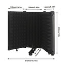 Escudo de Aislamiento de Micrófono Profesional de 3 Paneles con Espuma Absorbente de Alta Densidad - Plegable y Portátil para Podcasting y Grabación en Estudio, Negro