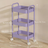 Carro de Almacenamiento Metálico con Ruedas - Organizador Duradero, Apto para 8 Personas | Ideal para Cocina, Baño y Dormitorio - Rosa, Blanco, Morado | Perfecto para Guardar Comestibles, Snacks y Artículos del Hogar | Carrito de Piso a Techo con Estante