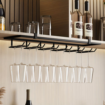 1 pieza de soporte para botellas colgante dorado y blanco en metal, organizador sin taladros para vinos, diseño ahorrador de espacio, ideal para cocinas modernas
