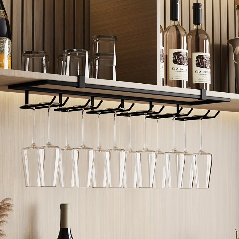 1 pieza de soporte para botellas colgante dorado y blanco en metal, organizador sin taladros para vinos, diseño ahorrador de espacio, ideal para cocinas modernas