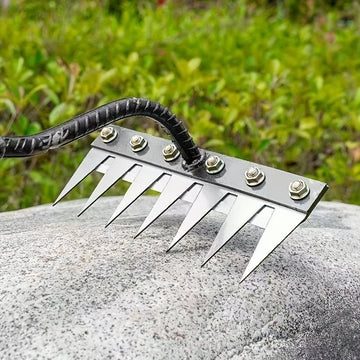 1pc Rastrillo Manual de Alta Resistencia - con Puntas Afiladas para Cavar, Jardinería, Grava y Nieve - Construcción Metálica Robusta, Sin Necesidad de Electricidad - Ideal para Uso Doméstico, Profesional y Comercial - Herramienta para Césped, Patio, Gran
