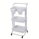 Carrito organizador rodante de 3 o 4 niveles con ruedas, estructura resistente de plástico y metal, acabado negro, organizador móvil para cocina, baño o lavandería, carrito multiusos que ahorra espacio, solución de almacenamiento elegante, contenedores d
