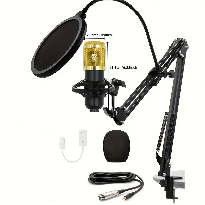 Micrófono profesional capacitivo de estudio, calidad de grabación para cantar y podcast, tecnología de audio de alta definición, ideal para juegos, canto y podcasting