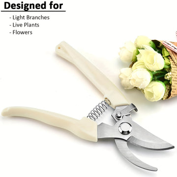 1pc/2piezas Juego de Tijeras de Podar para Jardín de Mayores Cuchillas Afiladas para Cortar Flores, Recortar Plantas, Bonsai y Recoger Frutas