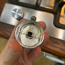 5 unidades de perillas univer para estufa de gas, interruptor de control rotativo de metal, repuestos de perillas de estufa de cocina, diseño de bloqueo de seguridad - Plata