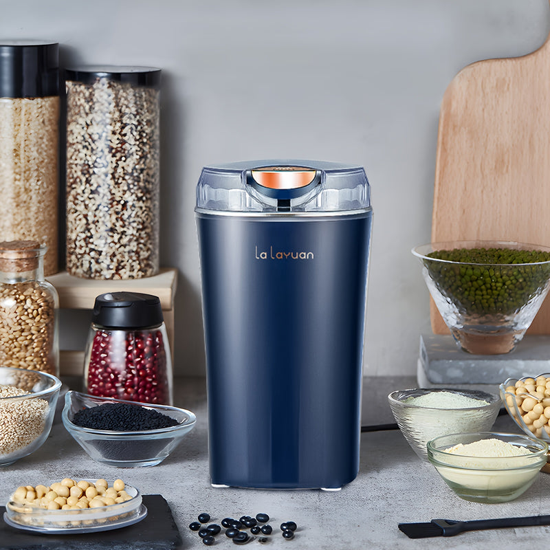 Molinillo Eléctrico de Granos Lalayuan, Molinillo de Café, Procesador de Alimentos Potente de 200W, Batidora Silenciosa para Comida, Molienda Fresca para Granos, Nueces, Especias, Molino de Café con Un Toque hasta 80g/3oz para 12 Tazas, Máquina de Café E