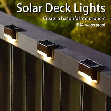 10pcs Luces Solares LED para Terraza - Blanco Cálido, Perfectas para Escalones Exteriores, Caminos de Jardín y Vallas de Patio