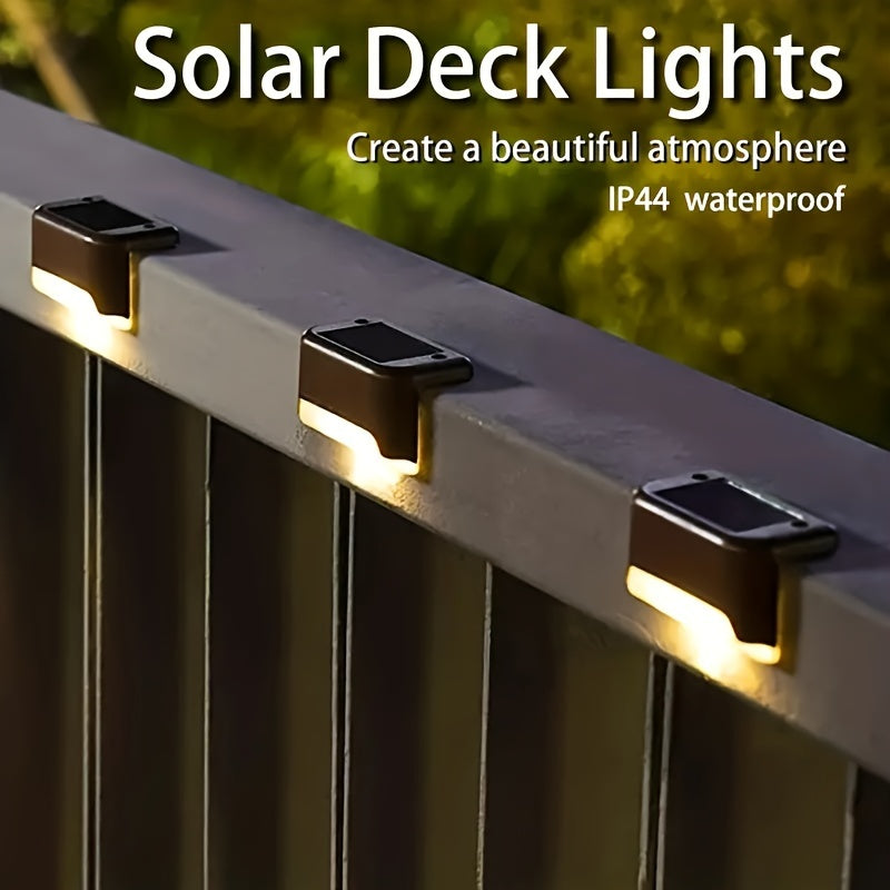 10pcs Luces Solares LED para Terraza - Blanco Cálido, Perfectas para Escalones Exteriores, Caminos de Jardín y Vallas de Patio