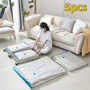 5 paquetes de bolsas de almacenamiento de compresión al vacío duraderas con cierre de cremallera - Ahorro de espacio para ropa, almohadas, edredones, mantas y ropa de cama - A prueba de fugas, multiusos, plástico engrosado, forma rectangular