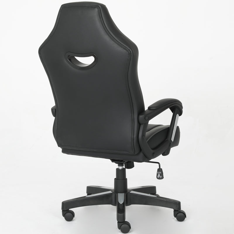 Silla de Juego Ergonómica con Acabado de Cuero Sintético - Silla de Oficina Estilo Carrera Ajustable con Soporte Lumbar y Apoyabrazos, Perfecta para Uso en Casa o Oficina