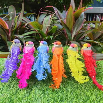 Un Juego de 12 Plumas Artificiales para Aves como Adornos Decorativos para el Jardín y Paisaje