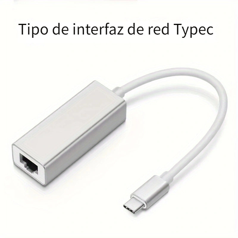 Adaptador De Red LAN Ethernet RJ45 A USB C De 10/100Mbps Compatible Con OS WIN, Para MacBook Pro/Air, IPad Pro, Dell XPS, Surface Laptop Y Mac Con USB C.