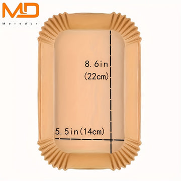 50/100/150/200pcs Papel de Hornear Premium para Freidora de Aire - Antiadherente, Impermeable al Aceite y Agua, Rectangular, Fácil de Limpiar, Accesorios Esenciales de Cocina, Suministros para Hornear, Eid Al Adha y Acción de Gracias