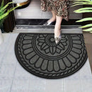 1 pieza de alfombrilla de baño con estampado floral elegante - Alfombrilla de bienvenida interior/exterior absorbente y antideslizante, fácil de limpiar, alfombrilla semicircular para baño, cocina y entrada, diseño negro y blanco, alfombrilla de piso par