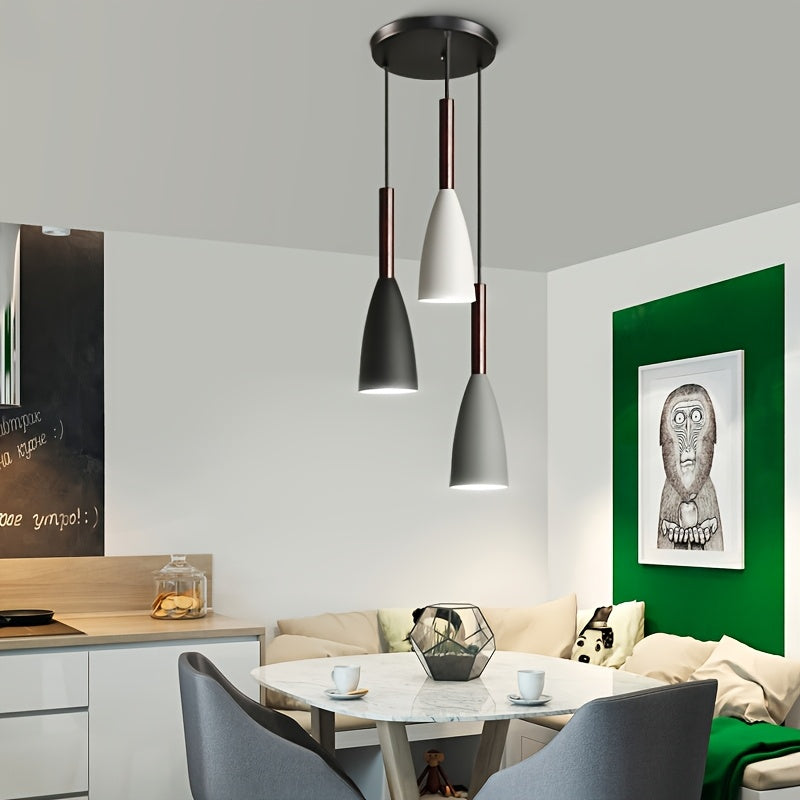 Araña Redonda Nórdica para Restaurante de Año Nuevo y Navidad con Tres Cabezas, Lámpara de Mesa para Bar y Comedor, Lámpara de Dormitorio de Personalidad Creativa, Lámpara Moderna y Sencilla (sin bombillas)