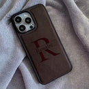Estuche personalizado de lujo para negocios para modelos de iPhone 11 a 16 Pro Max, con iniciales personalizadas y grabado láser en una funda de piel sintética resistente a los golpes.