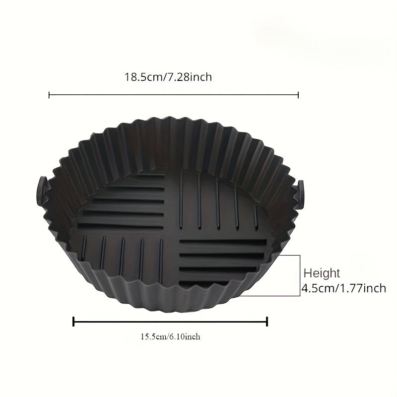 1 pieza de funda de silicona reutilizable para freidor de aire - No inflamable, fácil de limpiar, perfecta para pollo, papas fritas y más, compatible con hornos y microondas, esencial para la cocina para hornear y cocinar, accesorios para freidor de aire