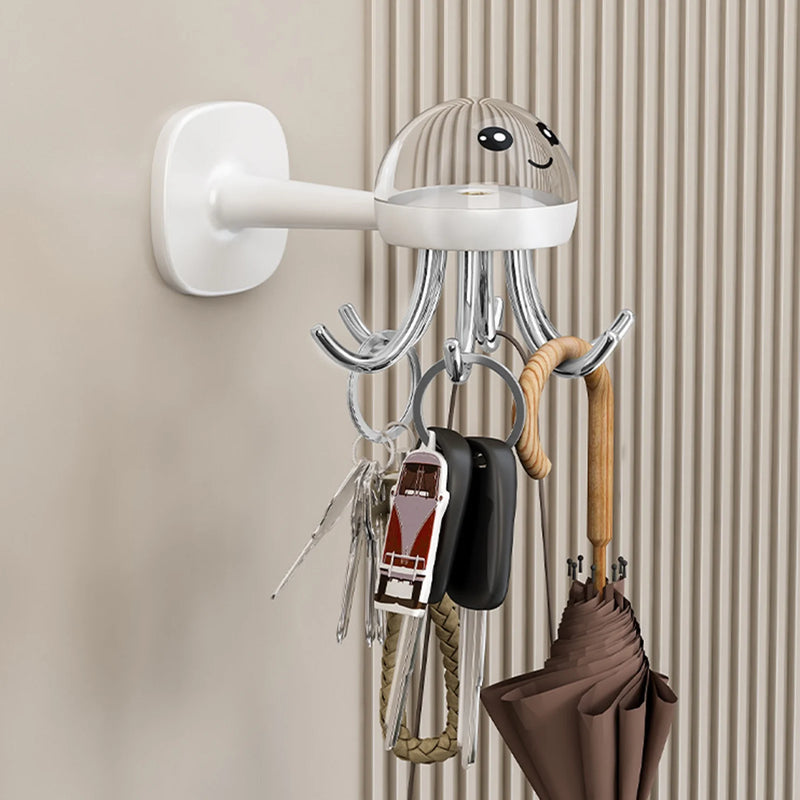 Pack 2 Unidades Ganchos para Utensilios de Cocina Colgador para Medusas con 6 Ganchos Organizador Giratorio para Montaje en Pared Organizador para Utensilios Que Ahorra Espacio