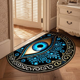 1 unidad de Alfombra de Piso de Diseño de Ojo Semircular de Lujo, Simbolizando Prosperidad, Buena Suerte, Fondo de Silicona Antideslizante, Lavar en Máquina, Fácil de Limpiar, Cómoda, Alfombra de Puerta Lavar en Máquina, Adecuada para Patio, Entrada, Sal