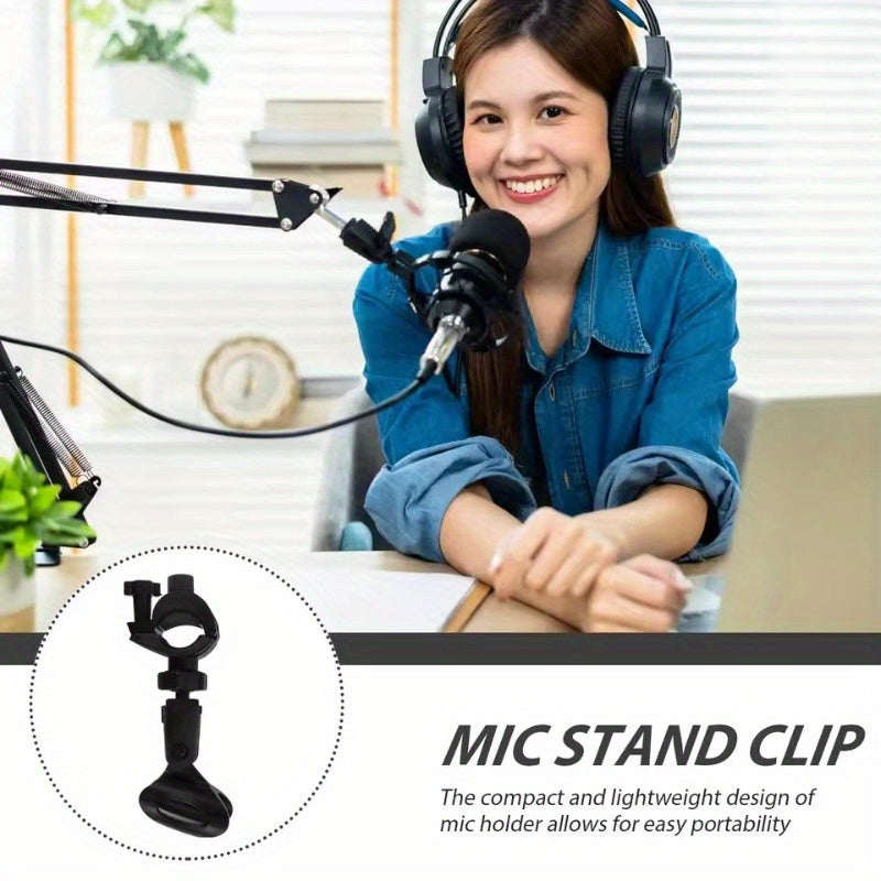 Clip de Micrófono FF Bonfires con Mecanismo de Bloqueo - Ajustable (10-25mm a 25-42mm), Compatible con Microfonos USB, Grabación en Estudio y Transmisiones en Vivo - Construcción Robusta en Plástico para Configuraciones Profesionales, Accesorio para Crea