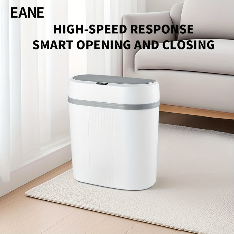 EANE, Papelera Inteligente de Alta Velocidad de Respuesta, con Acción de Apertura y Cierre, Alimentada por Batería, Sin Contacto, Resistente a Olores, Diseño Moderno para Hogar, Cocina y Baño, Accesorio de Cocina Moderno | Papelera Elegante | Operación S