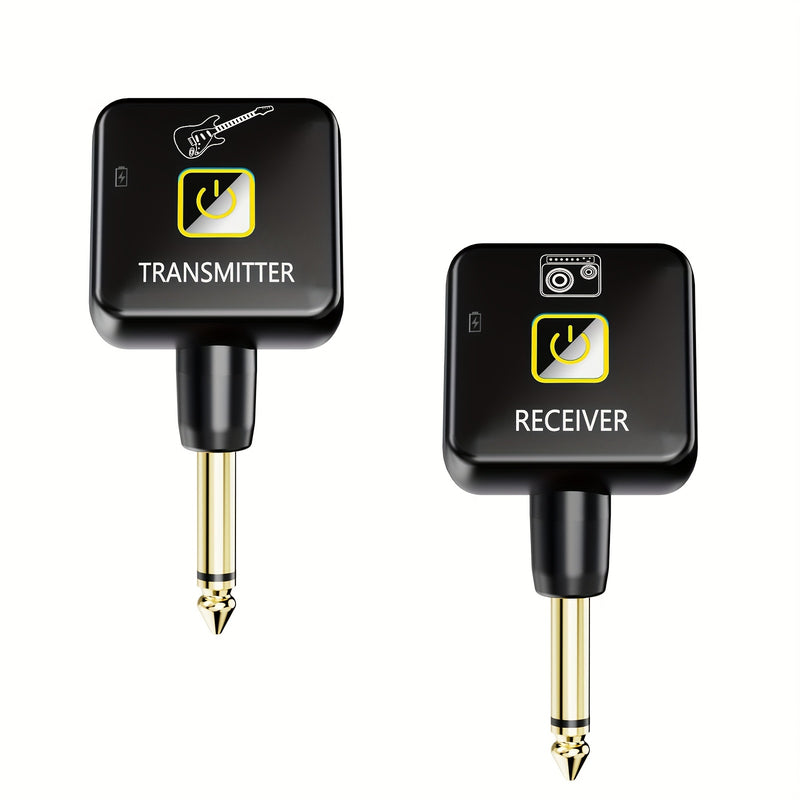 Mini Sistema Inalámbrico de Guitarra de 2.4GHz con Batería Recargable y Transmisor-Receptor de 4 Canales de Señal para Guitarra, Bajo y Otros Instrumentos Eléctricos