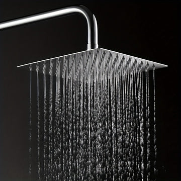 Rociador de Ducha de Acero Inoxidable Lujoso - Cabezal Cuadrado Grande Montado en la Pared, Chorro de Alta Presión para la Elegancia y Confort Último en el Baño, Accesorios de Ducha, Decoración de Regalo de Navidad/Halloween