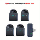 Micrófono inalámbrico 2.4G Pro - Hasta 14 horas de batería, cancelación de ruido DSP+ENC, diseño clip-on plug & play para vlogging HD y transmisiones en vivo, conector USB tipo C, micrófono de solapa | Micrófono profesional | Diseño clip-on