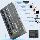 Mezclador de Audio de 6 Canales con Entrada y Salida Estéreo, Carga USB, Voltaje de Operación ≤36V, Negro - Ideal para Mezcla de Guitarra, Bajo, Teclado, Actuaciones En Vivo, Grabación de Estudio, Mezclador Musical