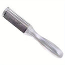 1 pieza de limpiador de pies de acero inoxidable manual - No necesita electricidad, diseño duradero y ergonómico para exfoliar la piel muerta, suaviza la textura ligeramente beige y los ángulos, herramienta de exfoliación de pies, estética moderna, acaba