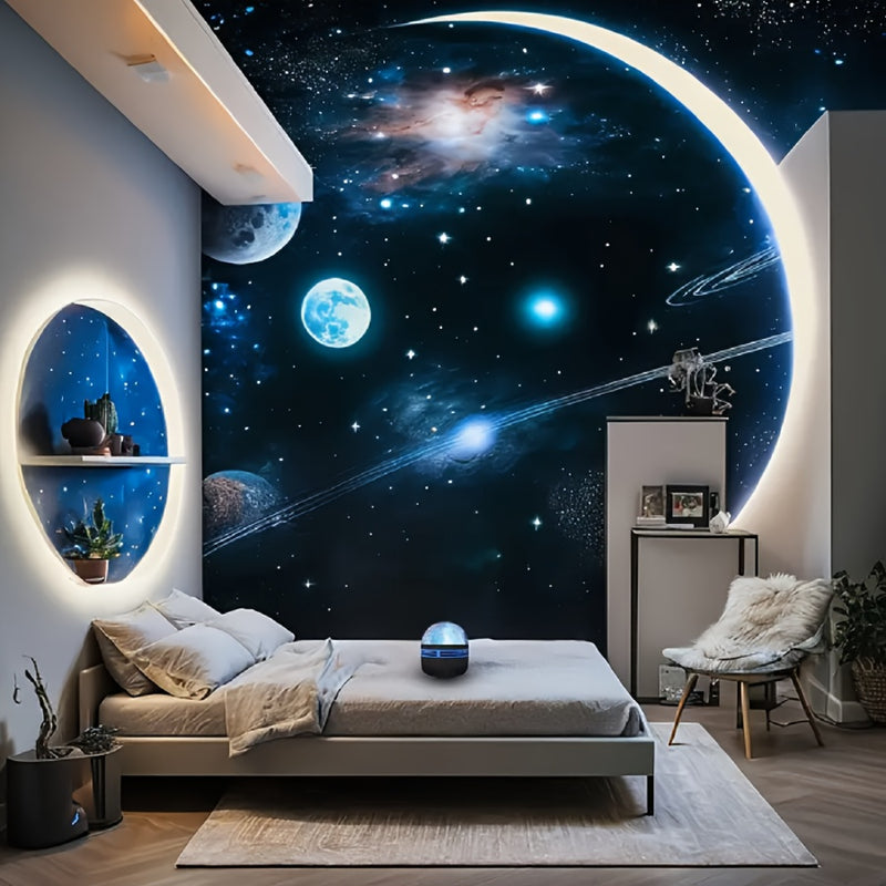 1pc Proyector de Efecto Ondas Acuáticas - Luz LED Cambiante con Control Remoto, Iluminación Ambiental Cielo Estrellado y Atardecer para Dormitorio, Sala, Regalo Festivo, Decoración del Hogar, Alta Calidad, Relajación