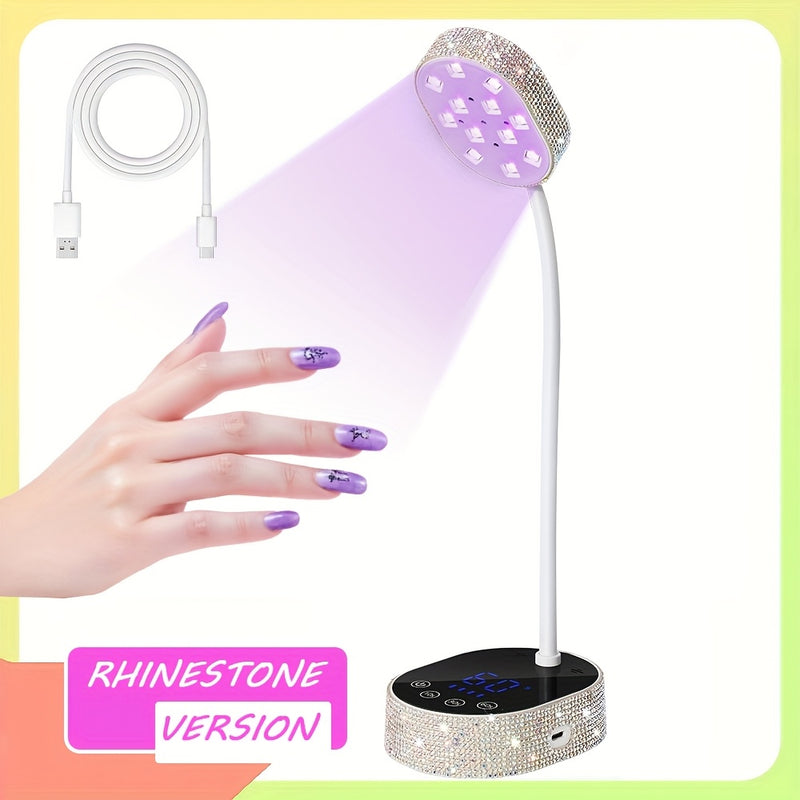 Linterna Portátil de Uñas con Pantalla Táctil - Luz Ultravioleta Recargable para Gel, Diamantes Brillantes, Sensor Infrarrojo Inteligente, Carga USB, Regalo de Cumpleaños para Mujeres, Herramientas de Manicura