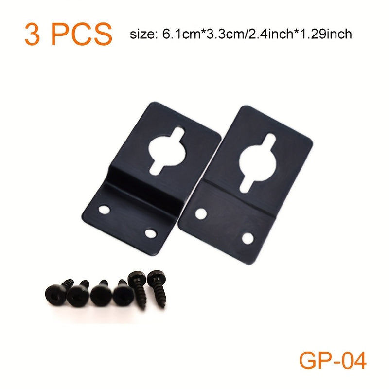3 piezas de ganchos de pared de hierro negro de alta resistencia - Diseño de llave de tamaño múltiple para altavoces, guitarras, relojes y más - Montaje seguro con tornillos, instalación fácil, ganchos de pared para altavoces, montaje de pared resistente