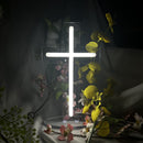 1 pieza de luz de neón de la cruz de Jesús, luz de neón LED para decoración del hogar, decoración de pared blanca, Navidad, Año Nuevo, boda, letrero de fiesta de cumpleaños, decoración de Pascua.