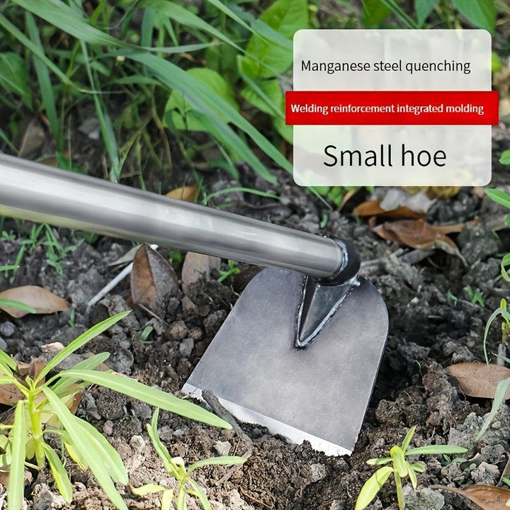 Hacha de jardín de acero de manganeso ergonómico - Herramienta duradera para rastrillar y cavar a mano para jardinería doméstica, plantación al aire libre y eliminación de verduras salvajes, herramienta de jardín