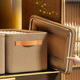 4 piezas de cajas de almacenamiento de tela clásica con asas, una solución de almacenamiento de armario elegante y práctica, caja de almacenamiento multifuncional plegable y engrosada, adecuada para ropa, toallas, ropa de cama y juguetes - No es impermea
