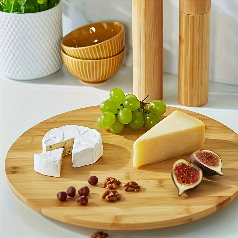Plataforma giratoria de bambú de 360 grados - Organizador de cocina versátil para especias, aperitivos y postres - Regalo ideal para el Día del Padre y el Día de la Madre - Disponible en 3 tamaños