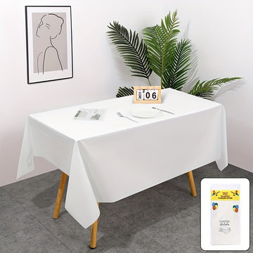 Juego de manteles desechables de plástico de alta calidad, rectangulares y de colores variados para fiestas y bodas - Colores sólidos, material de vinilo, ideal para catering y celebraciones navideñas