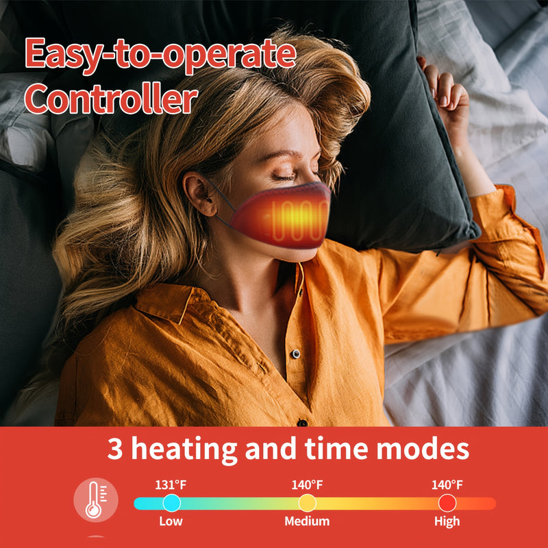 Máscara Calefactora para la Nariz con Alimentación USB y 3 Modos de Temperatura (Alta/Media/Baja), Luz Roja Relajante, Diseño Unisex – Batería y Adaptador No Incluidos