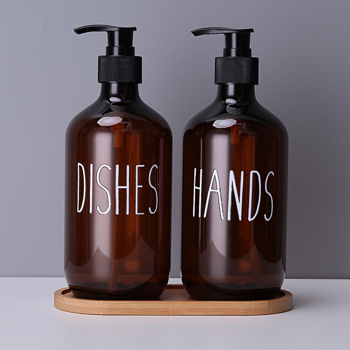 2 Piezas, Dispensador De Jabón De Plástico, Botella De Loción Para Encimera, Dispensador De Jabón Para Manos Y Platos, Botella Vacía Recargable, Decoración Para El Hogar, Accesorios De Baño