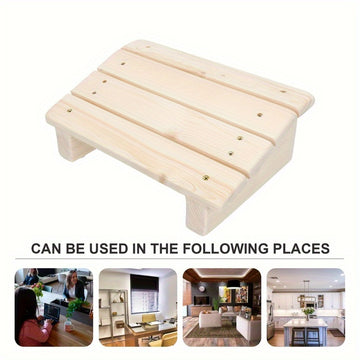 1pc Reposapiés de Madera Inclinado para Escritorio, Taburete de Oficina 29.95X20.96X10.97cm