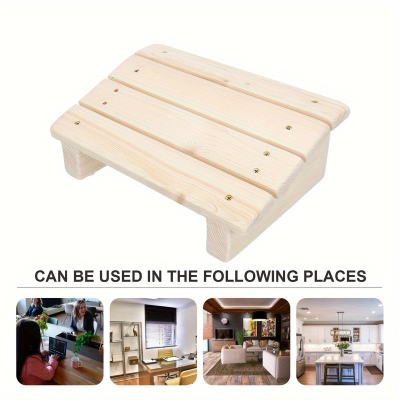 1pc Reposapiés de Madera Inclinado para Escritorio, Taburete de Oficina 29.95X20.96X10.97cm