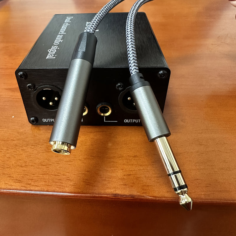 Cable de extensión para audífonos estéreo de 6.35 mm, conector macho a hembra de 1/4" dorado, diseño trenzado duradero, flexible y sin enredos, ideal para equipos de audio y guitarra