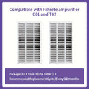 Filtro Topwell F1 Reducción de Alergenos+Eliminación de Olores, Filtro de Repuesto Compatible con Filtrete C01 T02 Purificador de Aire de Habitación FAP-C01-F1 y FAP-T02-F, 2 piezas