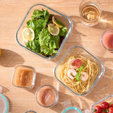 2 piezas de caja de vidrio para almacenamiento con gran capacidad, apta para refrigerador y microondas. Ideal como lonchera portátil para trabajo o residencia